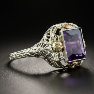 Art Deco Tri-Color Amethyst Ring
