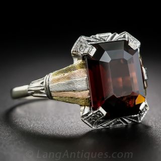 Art Deco Tri-Color Garnet Ring 