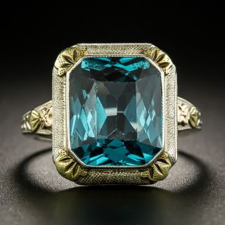 Art Deco Tri-Color Gold Synthetic Spinel Ring - 3