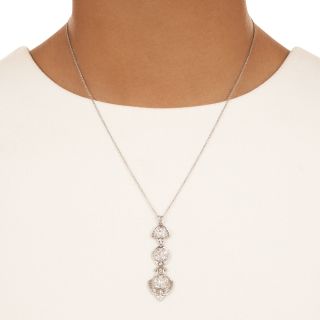 Art Deco Triple Drop Diamond Necklace