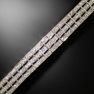 Art Deco Triple-Row Diamond and Sapphire* Bracelet - 3