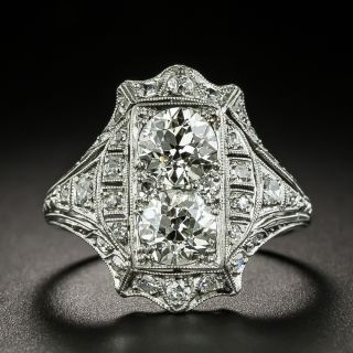Art Deco Twin Diamond 'Toi et Moi' Ring - 1