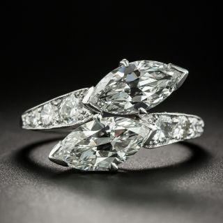 Art Deco Twin Marquise Diamond Engagement Ring  by Shreve