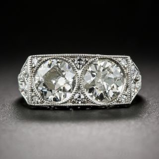 Art Deco Twin-Stone Diamond and Platinum Ring