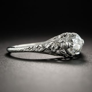 Art Deco Two-Tone .60 Carat Diamond Engagement Ring 