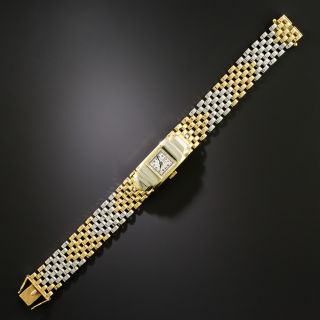 Art Deco Two-Tone Bracelet Watch by E. Gubelin, Swiss - 4