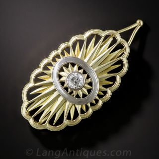 Art Deco Two-Tone Diamond Barrette