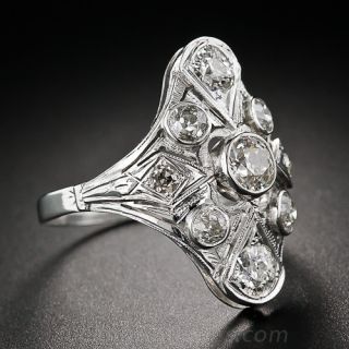 Art Deco White Gold and Diamond Dinner Ring
