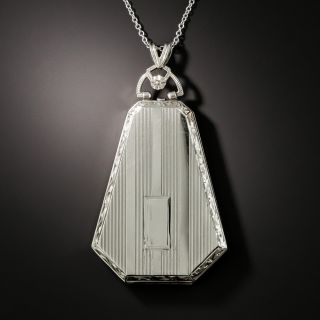 Art Deco White Gold Pendant Locket - 2