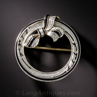 Art Deco Wreath Pin by Krementz