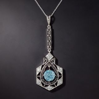 Art Deco Zircon and Diamond Lavalier - 0