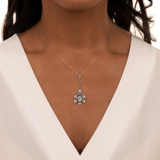 Art Deco Zircon and Diamond Lavalier