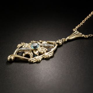 Art Deco Zircon and Diamond Pendant by Shiman