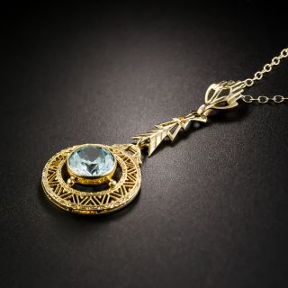 Art Deco Zircon Filigree Pendant