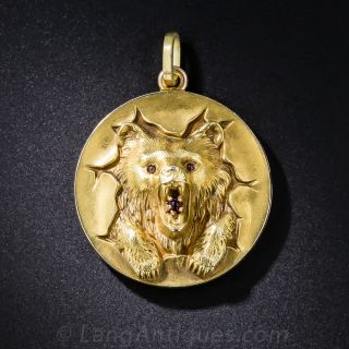 Art Nouveau 14k Bear Locket