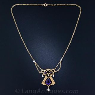 Art Nouveau Amethyst Necklace