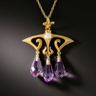 Art Nouveau Amethyst Necklace - 2
