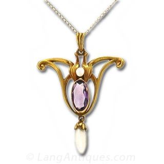 Art Nouveau Amethyst Necklace