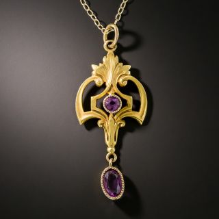 Art Nouveau Amethyst Pendant - 2