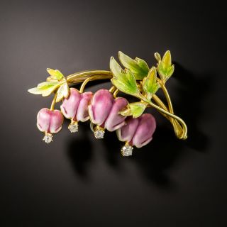 Art Nouveau Bleeding Hearts Pin by Krementz - 2