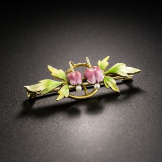 Art Nouveau Bleeding Hearts Pin by Krementz