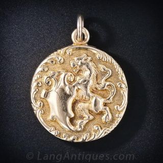 Art Nouveau British Lion Locket
