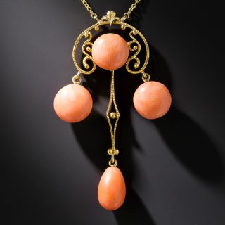 Art Nouveau Coral Pendant