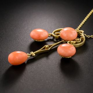 Art Nouveau Coral Pendant