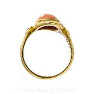Art Nouveau Coral Ring