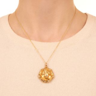 Art Nouveau Diamond-Accented Locket