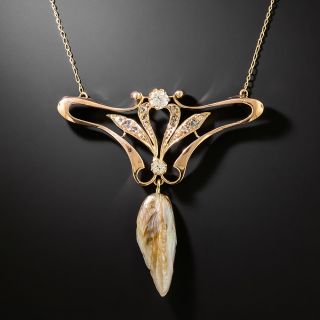 Art Nouveau Diamond and Freshwater Pearl Necklace - 3