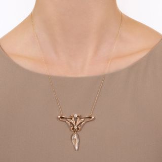 Art Nouveau Diamond and Freshwater Pearl Necklace