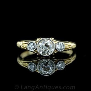 Art Nouveau Diamond Engagment Ring Main View