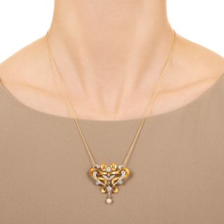 Art Nouveau Diamond Lavalière/Brooch