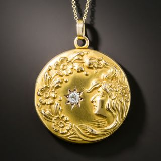 Art Nouveau Diamond Locket - 2