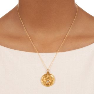 Art Nouveau Diamond Satyr Locket