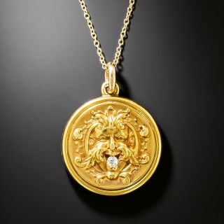 Art Nouveau Diamond Satyr Locket - 2