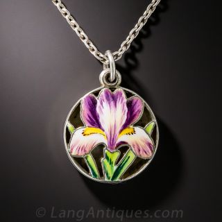 Art Nouveau Enamel Iris Scent Locket