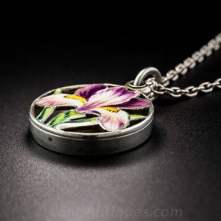 Art Nouveau Enamel Iris Scent Locket