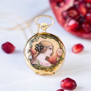 Art Nouveau Enamel Pendant Watch 