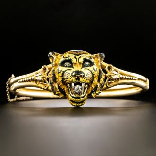 Art Nouveau Enamel Tiger Bangle by Alling & Co. - 2