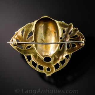 Art Nouveau Enameled Brooch