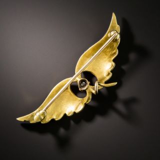 Art Nouveau Enameled Wing Brooch 