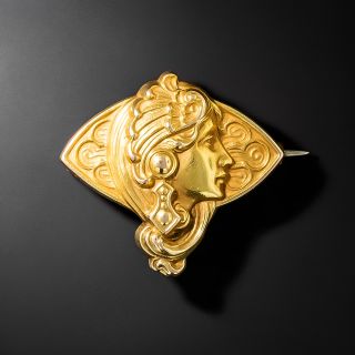 Art Nouveau Femme Brooch - 2