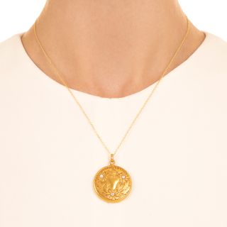 Art Nouveau Floral and Diamond Locket by Allsopp-Bliss