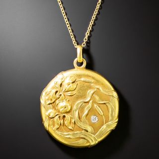 Art Nouveau Floral Locket - 2