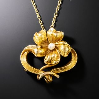 Art Nouveau Floral Pendant - 2