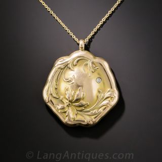 Art Nouveau Floral Pendant - 2