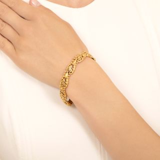 Art Nouveau Flower and Scroll Bracelet, French