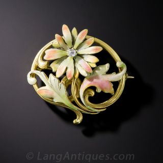 Art Nouveau Flower Brooch by Brassler